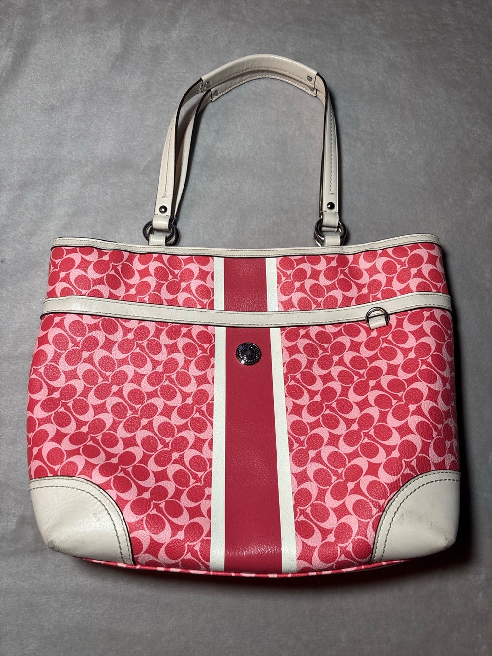 Coach Pink Chelsea Heritage Tote Shoulder Bag